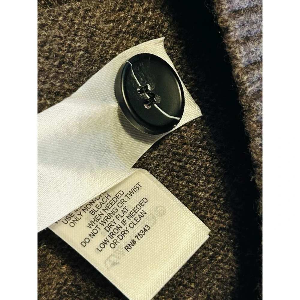 Telluride Brown Sweater Mens XL Brown Lambswool Blend 1/4 Quarter Button XL